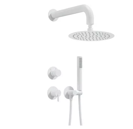 Falba süllyesztett csaptelep, Deante Silia falsík alatti zuhanyszett fejzuhannyal, fehér NQS_A9YK