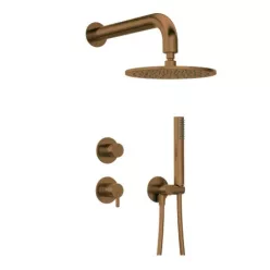   Falba süllyesztett csaptelep, Deante Silia zuhanyszett fejzuhannyal, szálcsiszolt bronz NQS_C9YK
