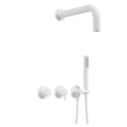   Falba süllyesztett csaptelep, Deante Silia falsík alatti zuhanyszett fejzuhannyal, fehér NQS_A0XK