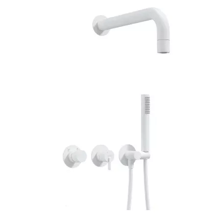 Falba süllyesztett csaptelep, Deante Silia falsík alatti zuhanyszett fejzuhannyal, fehér NQS_A0XK