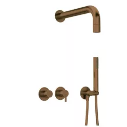   Falba süllyesztett csaptelep, Deante Silia zuhanyszett fejzuhannyal, szálcsiszolt bronz NQS_C0XK