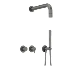   Falba süllyesztett csaptelep, Deante Silia zuhanyszett fejzuhannyal, titanium NQS_D0XK