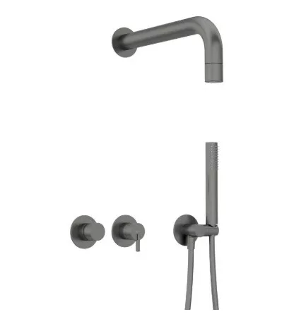 Falba süllyesztett csaptelep, Deante Silia zuhanyszett fejzuhannyal, titanium NQS_D0XK