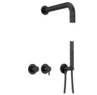 Falba süllyesztett csaptelep, Deante Silia zuhanyszett fejzuhannyal, fekete NQS_N0XK