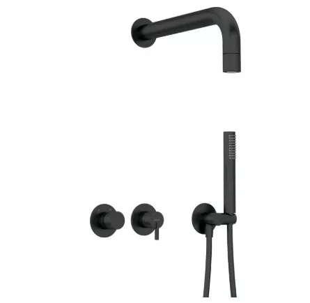 Falba süllyesztett csaptelep, Deante Silia zuhanyszett fejzuhannyal, fekete NQS_N0XK