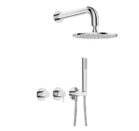 Falba süllyesztett csaptelep, Deante Silia falsík alatti zuhanyszett fejzuhannyal, króm NQS_00YK