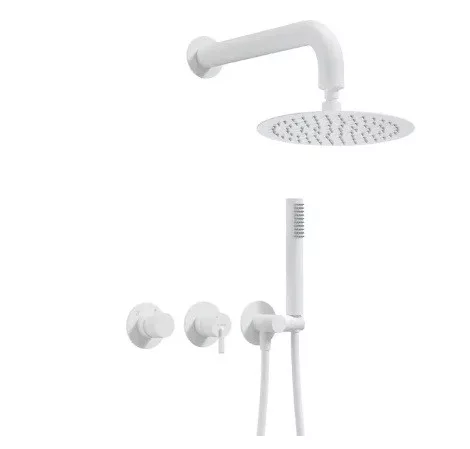 Falba süllyesztett csaptelep, Deante Silia falsík alatti zuhanyszett fejzuhannyal, fehér NQS_A0YK