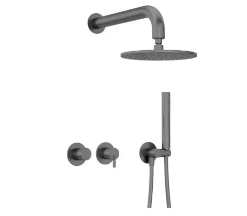 Falba süllyesztett csaptelep, Deante Silia zuhanyszett fejzuhannyal, titanium NQS_D0YK