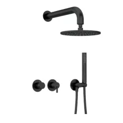   Falba süllyesztett csaptelep, Deante Silia zuhanyszett fejzuhannyal, fekete NQS_N0YK