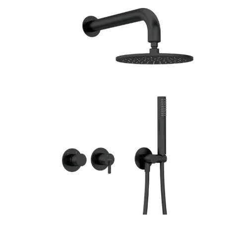 Falba süllyesztett csaptelep, Deante Silia zuhanyszett fejzuhannyal, fekete NQS_N0YK