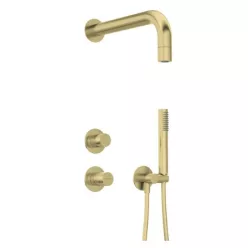  Falba süllyesztett csaptelep, Deante Silia Hexa zuhanyszett+fejzuhany,szálcsiszolt arany NHS_R9XK