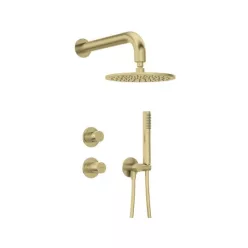   Falba süllyesztett csaptelep, Deante Silia Hexa zuhanyszett+fejzuhany szálcsiszolt arany NHS_R9YK