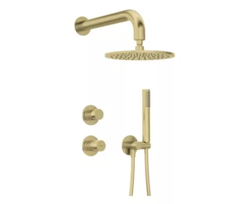 Falba süllyesztett csaptelep, Deante Silia Hexa zuhanyszett+fejzuhany szálcsiszolt arany NHS_R9YK