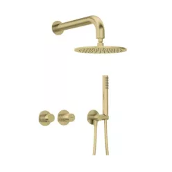   Falba süllyesztett csaptelep, Deante Silia Hexa zuhanyszett+fejzuhany,szálcsiszolt arany NHS_R0YK