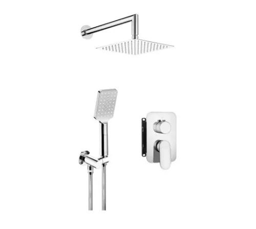 Falba süllyesztett csaptelep, Deante Alpinia zuhanyszett, keverő BOX-al, króm BXYZ0GAM