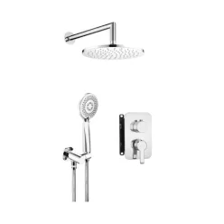   Falba süllyesztett csaptelep, Deante Alpinia zuhanyszett, keverő BOX-al, króm BXYZ0QAM