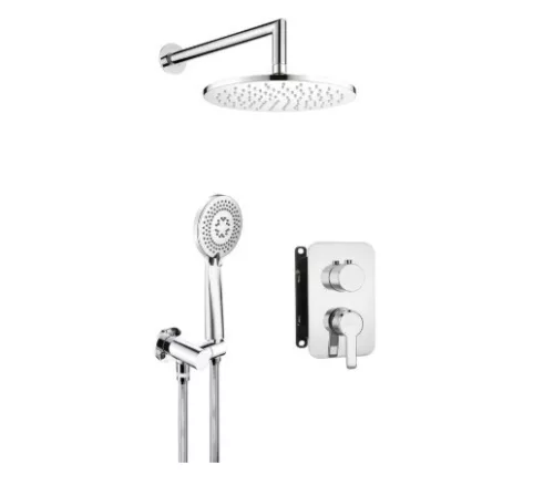 Falba süllyesztett csaptelep, Deante Alpinia zuhanyszett, keverő BOX-al, króm BXYZ0QAM