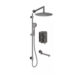   Falba süllyesztett csaptelep, Deante Arnika zuhanyszett, keverő BOX-al, titanium BXYWDQAM