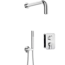   Falba süllyesztett csaptelep, Deante Silia zuhanyszett, keverő BOX-al, króm BXYZ0QSM