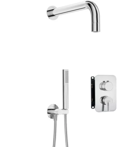 Falba süllyesztett csaptelep, Deante Silia zuhanyszett, keverő BOX-al, króm BXYZ0QSM