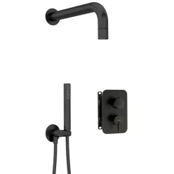   Falba süllyesztett csaptelep, Deante Silia zuhanyszett, keverő BOX-al, fekete BXYZNQSM