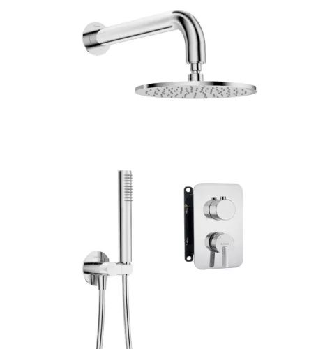 Falba süllyesztett csaptelep, Deante Silia zuhanyszett, keverő BOX-al, króm BXYY0QSM