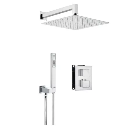 Falba süllyesztett csaptelep, Deante Therm zuhanyszett termosztatikus BOX-al, króm BXYZ0EAT