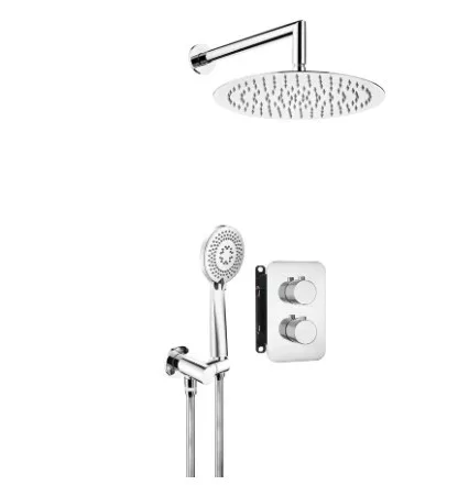 Falba süllyesztett csaptelep, Deante Therm zuhanyszett termosztatikus BOX-al, króm BXYZ0EBT