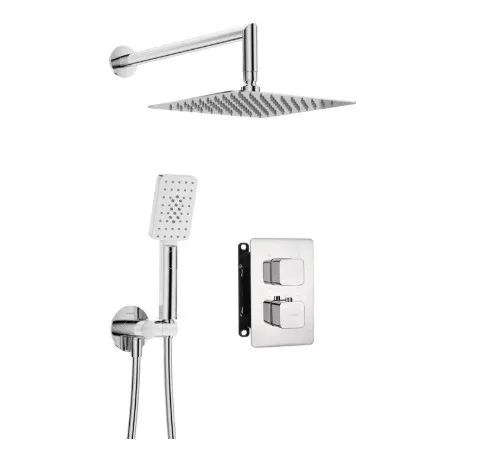 Falba süllyesztett csaptelep, Deante Therm zuhanyszett termosztatikus BOX-al, króm BXYZ0ECT