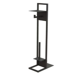   WC papír tartó, Deante Mokko wc papír tartó állvány polccal, fekete ADM_N242