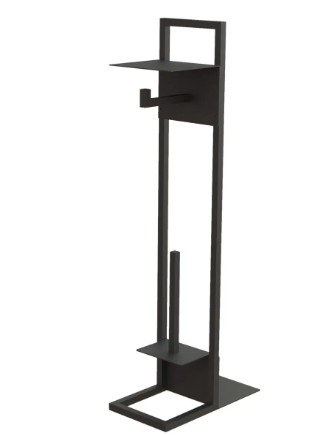 WC papír tartó, Deante Mokko wc papír tartó állvány polccal, fekete ADM_N242