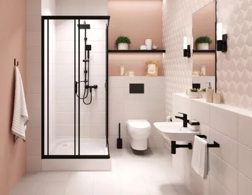 WC kefe tartó, Deante Mokko szabadonálló wc kefe tartó, fekete ADM_N712