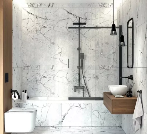 Tükör, Deante Mokko szögletes tükör 50x75 cm, fekete ADM_N801