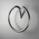 Törölközőtartó, Deante Silia fali, kerek törölközőtartó, titanium ADI_D611