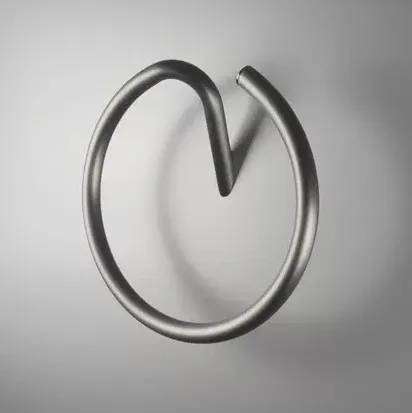 Törölközőtartó, Deante Silia fali, kerek törölközőtartó, titanium ADI_D611