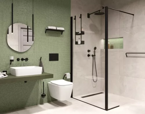 Törölközőtartó, Deante Silia fali törölközőtartó, fekete ADI_N621