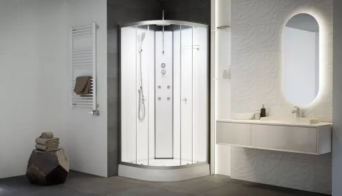 Hidromasszázs zuhanykabin, Sanimix 22.181 White hidromasszázs zuhanykabin 90x90