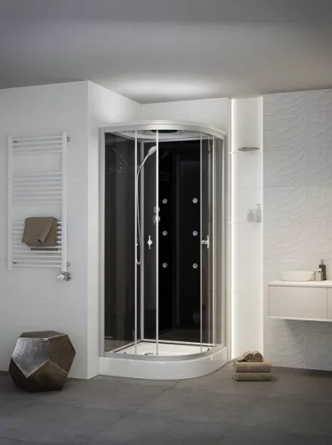 Hidromasszázs zuhanykabin, Sanimix 22.1058 Black hidromasszázs zuhanykabin 90x90