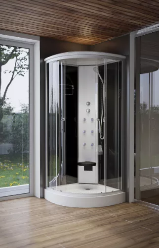 Hidromasszázs zuhanykabin, Sanimix 22.8021 Black hidromasszázs zuhanykabin 90x90