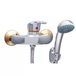   Zuhany csaptelep, Sanimix Alfa Gold zuhany csaptelep zuhanyszettel, króm 033.4.2