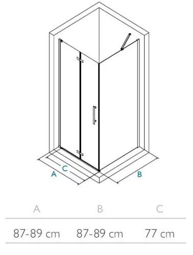 Zuhanykabin, Wasserburg Pax 20 zuhanykabin 90x90 cm, króm 22.25222-90