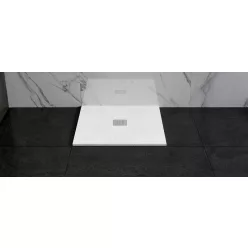   Zuhanytálca, Wasserburg Petra 80x80 cm zuhanytálca, rozsdamentes ráccsal, fehér 21.2505C-80