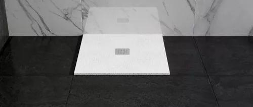 Zuhanytálca, Wasserburg Petra 80x80 cm zuhanytálca, rozsdamentes ráccsal, fehér 21.2505C-80