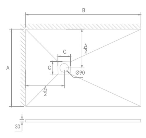 Zuhanytálca, Wasserburg Petra 120x80 cm zuhanytálca, rozsdamentes ráccsal, fehér 21.2506C-80