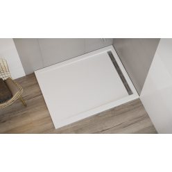   Zuhanytálca, Wasserburg Petra 120x90 cm szögletes zuhanytálca folyókával, fehér 21.2506R-90