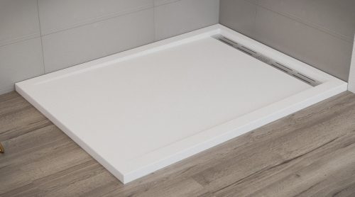 Zuhanytálca, Wasserburg Petra 120x90 cm szögletes zuhanytálca folyókával, fehér 21.2506R-90