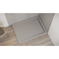   Zuhanytálca, Wasserburg Petra 120x90 cm szögletes zuhanytálca folyókával, szürke 21.2506R-90-GR