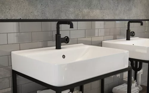 Mosdó csaptelep, Wasserburg Industry egykaros mosdó csaptelep, fekete 25.050.1B