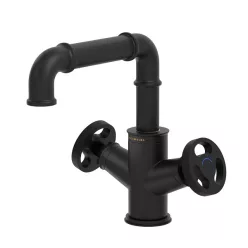   Mosdó csaptelep, Wasserburg Industry kétkaros mosdó csaptelep, fekete 25.051.1B