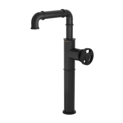   Mosdó csaptelep, Wasserburg Industry kétkaros magasított mosdó csaptelep, fekete 25.050.2B